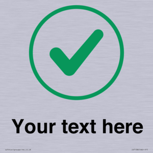 Custom plain background, green tick in circle sign